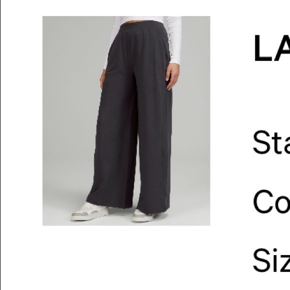 lululemon athletica Pants - Lululemon LA Wide leg Super High Rise grey 6